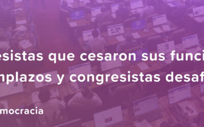 LOS CONGRESISTAS QUE CESARON EN SUS FUNCIONES, QUIENES LOS REEMPLAZARON Y LOS CONGRESISTAS DESAFORADOS, DESDE EL RETORNO A LA DEMOCRACIA.